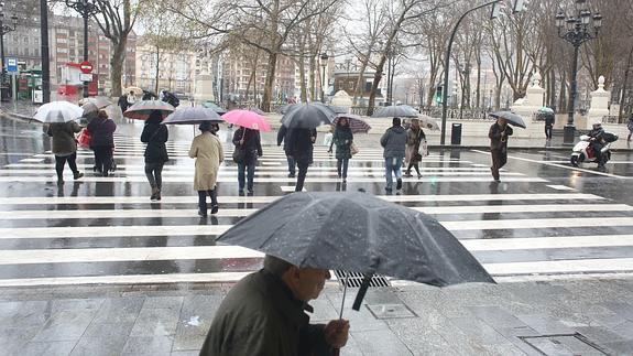 Día de lluvia en Bilbao.