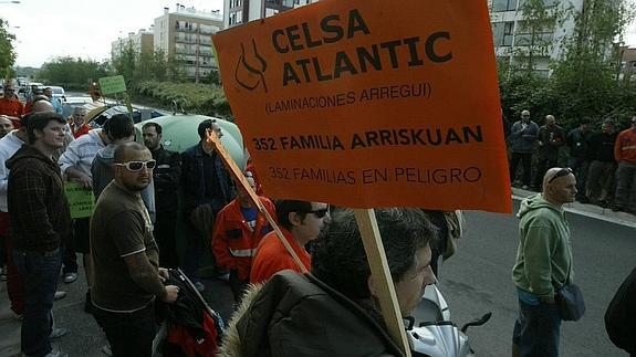 Movilización de la plantilla de Celsa Atlantic. 