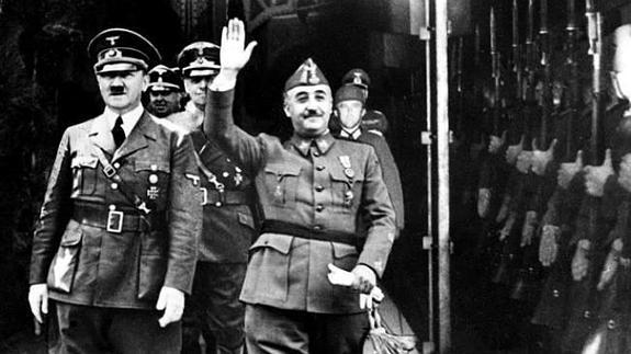 Franco y Hitler en Hendaya.