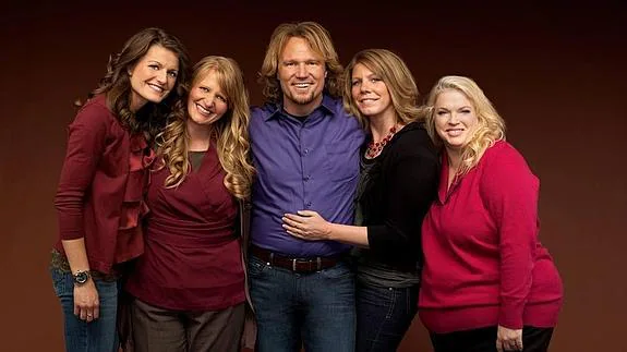 Kody Brown, un mormón de Utah, junto a sus cuatro mujeres, las hermanas Robyn. 