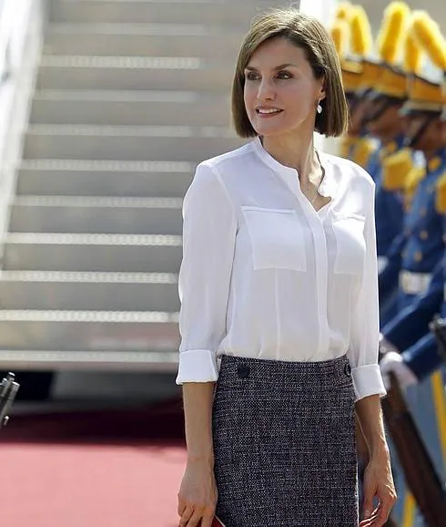 La Reina Letizia, a su llegada a Honduras.