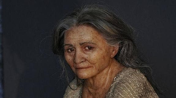 Reproducción de la Mujer de Las Palmas, esqueleto de hace 10.000 años localizado en Tulum, México.