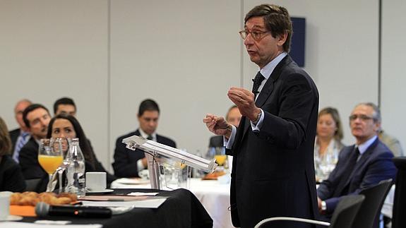 El presidente de Bankia, José Ignacio Goirigolzarri, durante su intervención en Bilbao. 