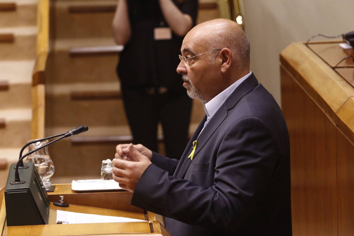El portavoz parlamentario José Antonio Pastor, durante una intervención parlamentaria.