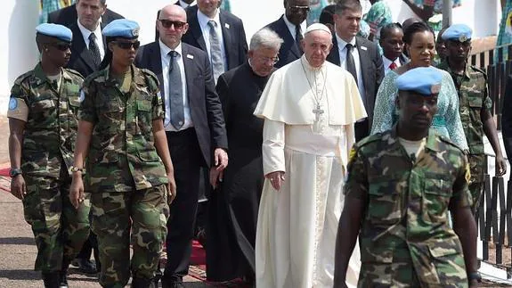 La llegada esta mañana de Francisco a la República Centroafricana 