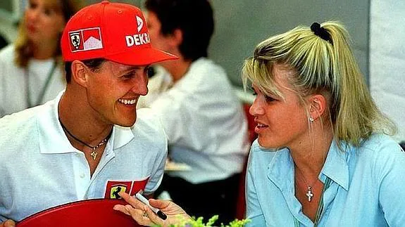 Corinna Betsch y Michael Schumacher, en 1999.