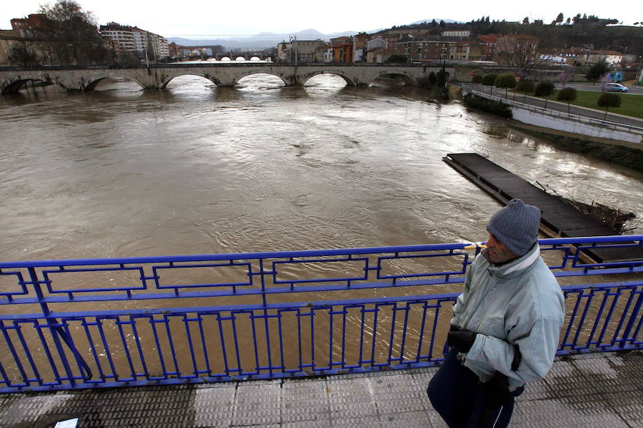 El Ebro comenzó ayer a incrementar su caudal. 