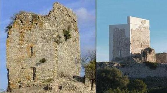 Antes y después de la restauración del Castillo de Matrera en Villamartín de Cádiz.