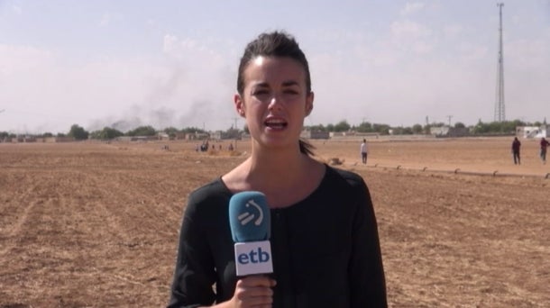 La enviada especial de ETB Ane Irazabal.