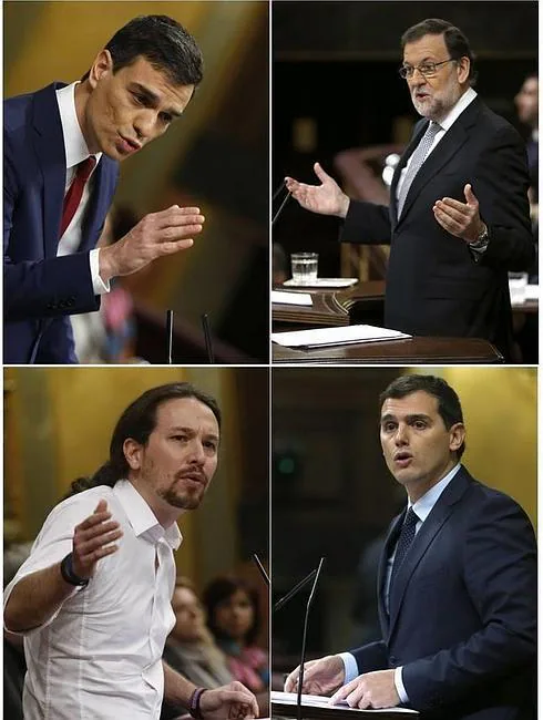 Pedro Sánchez, Mariano Rajoy, Pablo Iglesias y Albert Rivera. 