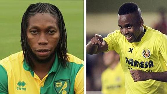 Mbokani y Bakambu, futbolistas del Norwich y el Villarreal.