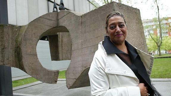 Zaha Hadid, en el Museo de Bellas Artes de Bilbao.