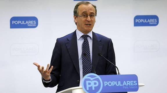 Alfonso Alonso, el presidente de los populares vascos y ministro de Sanidad en funciones.
