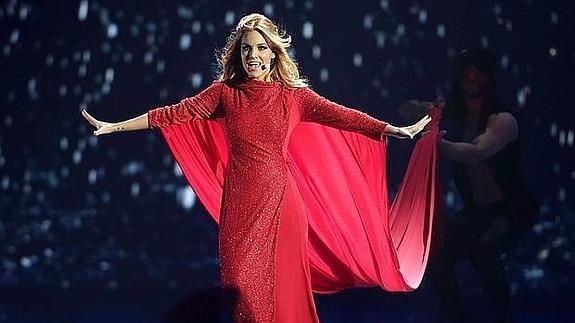 Edurne, durante la final del festival de Eurovisión 2015.
