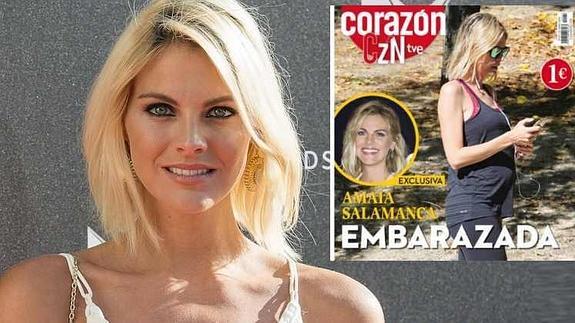 La revista Corazón publica la foto en la que se aprecia que la actriz está esperando un bebé.