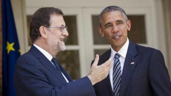 Rajoy, con Obama, en La Moncloa.