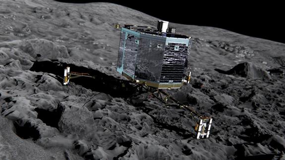 Imagen frontal de 'Philae'.