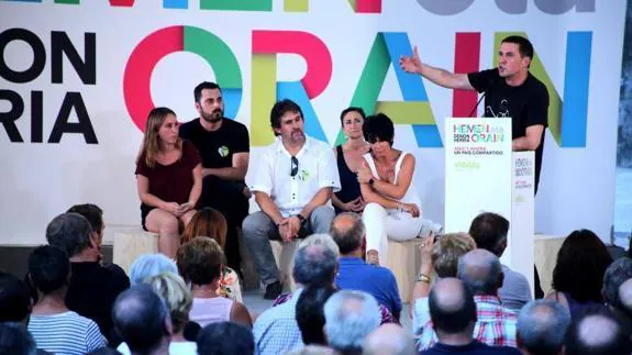 Otegi, en el acto electoral en Azpeitia.