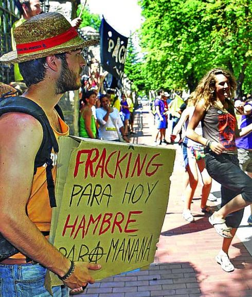 Manifestación contra la fractura hidráulica