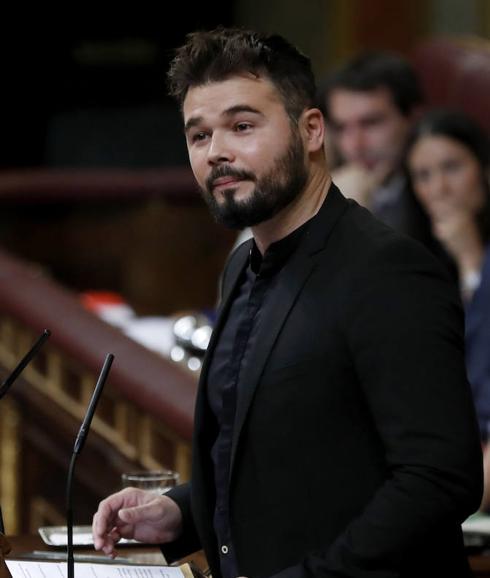 Gabriel Rufián, ayer en el Congreso.