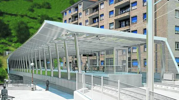 Fotomontaje de la futura estación ferroviaria de Ermua.