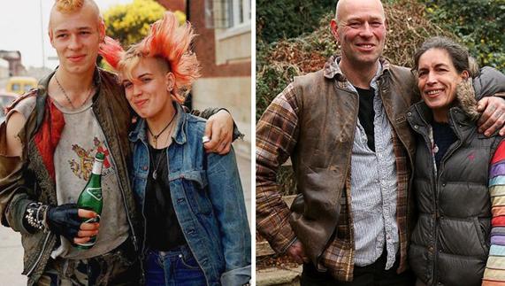 Tina Tarr y su pareja Dog fueron retratados en Peterborough en 1985.