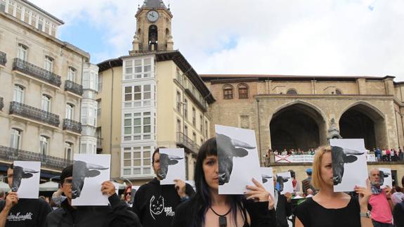 Protesta antitaurina celebrada durante las últimas fiestas de La Blanca.