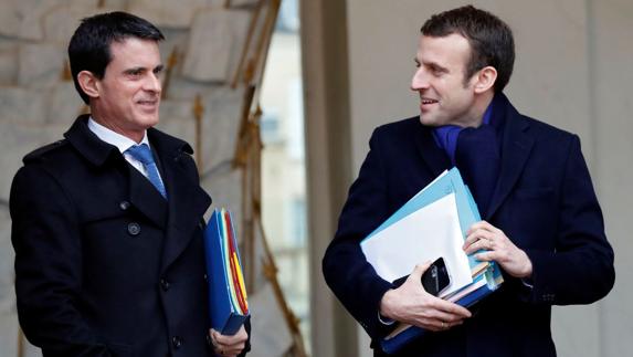 Manuel Valls y Emmanuel Macron.