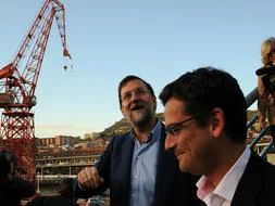 Antonio Basagoiti y Mariano Rajoy, hoy en Bilbao./ Ignacio Pérez