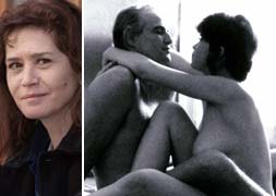 Maria Schneider, en una imagen reciente. A la derecha, junto a Marlon Brando en 'El último tango en París'