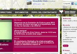 La web muestra el símbolo en favor del acercamiento de presos de ETA en la parte superior derecha de su portada.
