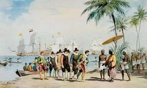 El navegante holandés, Frederick de Houtman, llega a la playa de Banten, en Java, en 1596.