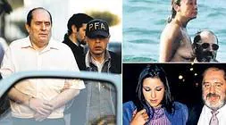 La Policía Federal Argentina traslada a Rodríguez Menéndez en 2008. Al lado, con dos de sus parejas, Mila Ximénez y Nuria Bermúdez./ Efe