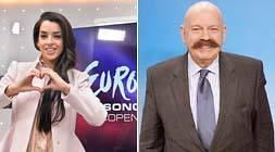 Ruth Lorenzo representa a España. A la derecha, José María Íñigo. /RTVE