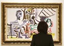 'El pintor y la modelo', obra del pintor malagueño de 1963, valorada en cuatro millones de euros. / EFE