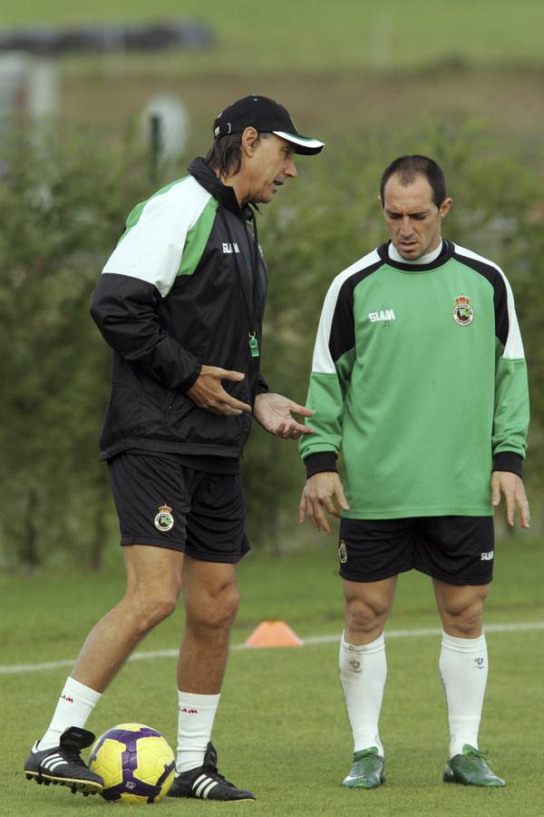 Miguel Angel Portugal y Pedro Munitis durante un entrenamiento
