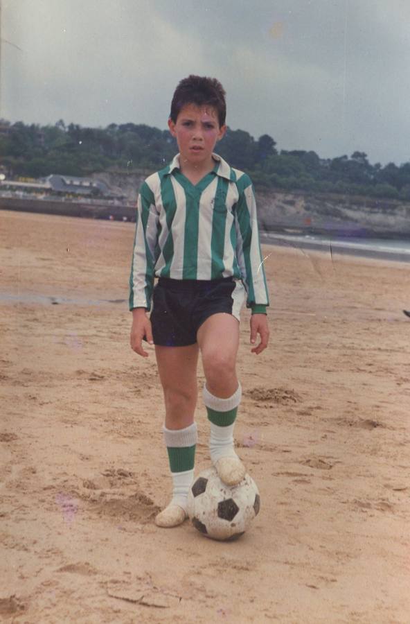 Pedro Munitis, a los 11 años, durante su primera temporada en el Racing