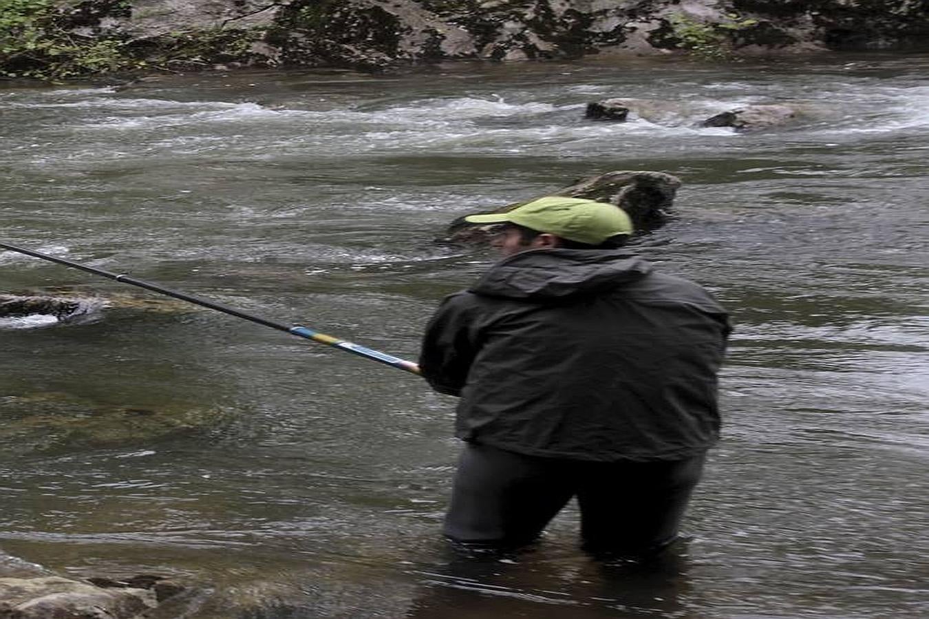 Pesca de salmón en el río Pas