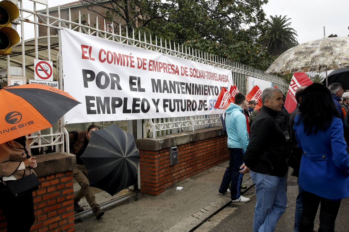 Concentración de los trabajadores de Solvay