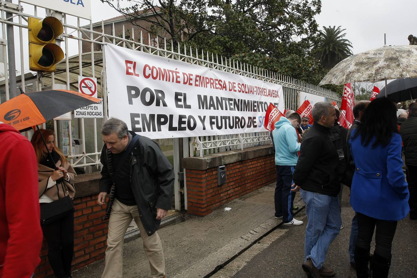 Concentración de los trabajadores de Solvay