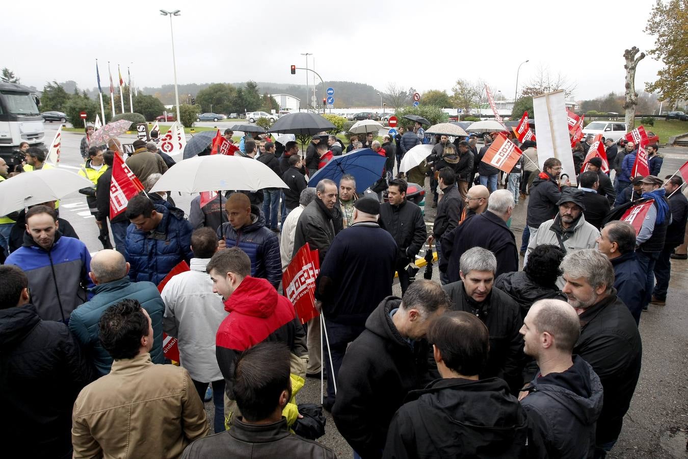Concentración de los trabajadores de Solvay