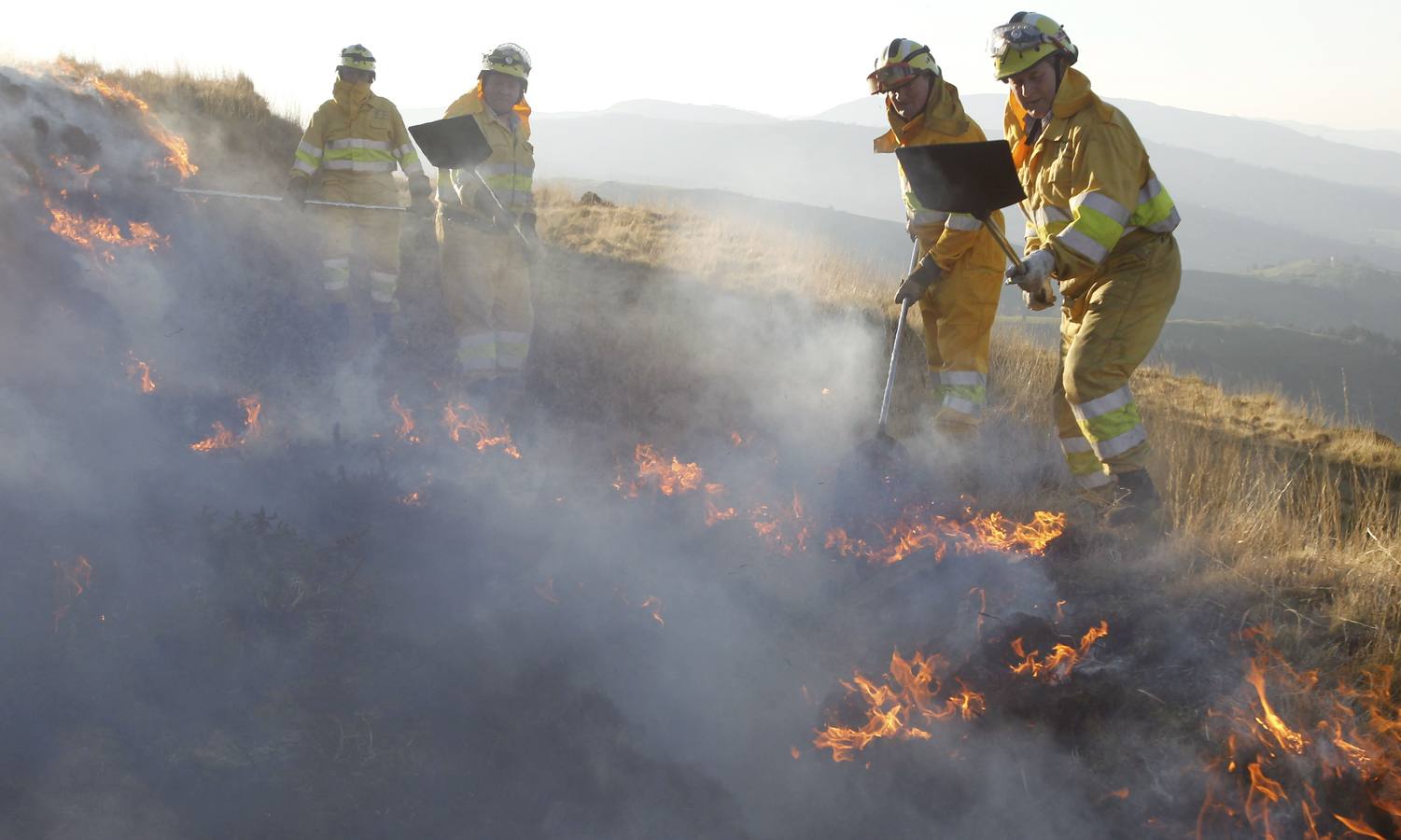 Incendio forestal en Saja