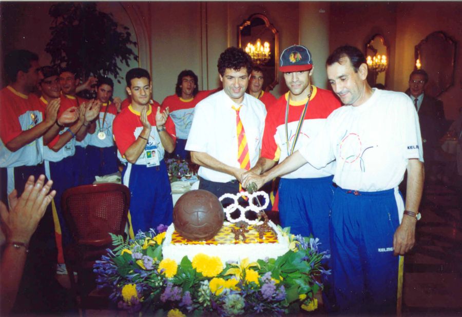 Barcelona, 1992. Vicente Miera, entrenador de la selección española de fútbol que consiguió la medalla de oro.