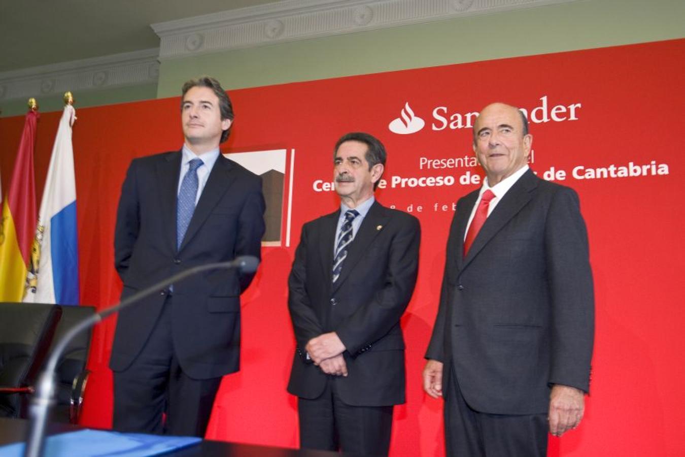 Acto de presentación, en 2009, del nuevo Centro de Procesamiento de Datos del Banco Santander.