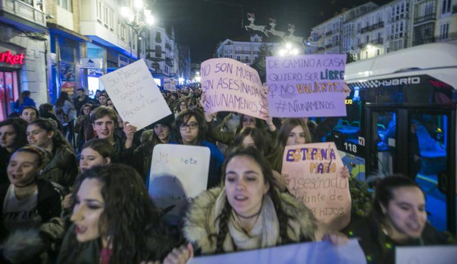 Manifestación contra la violencia machista, este viernes en Santander