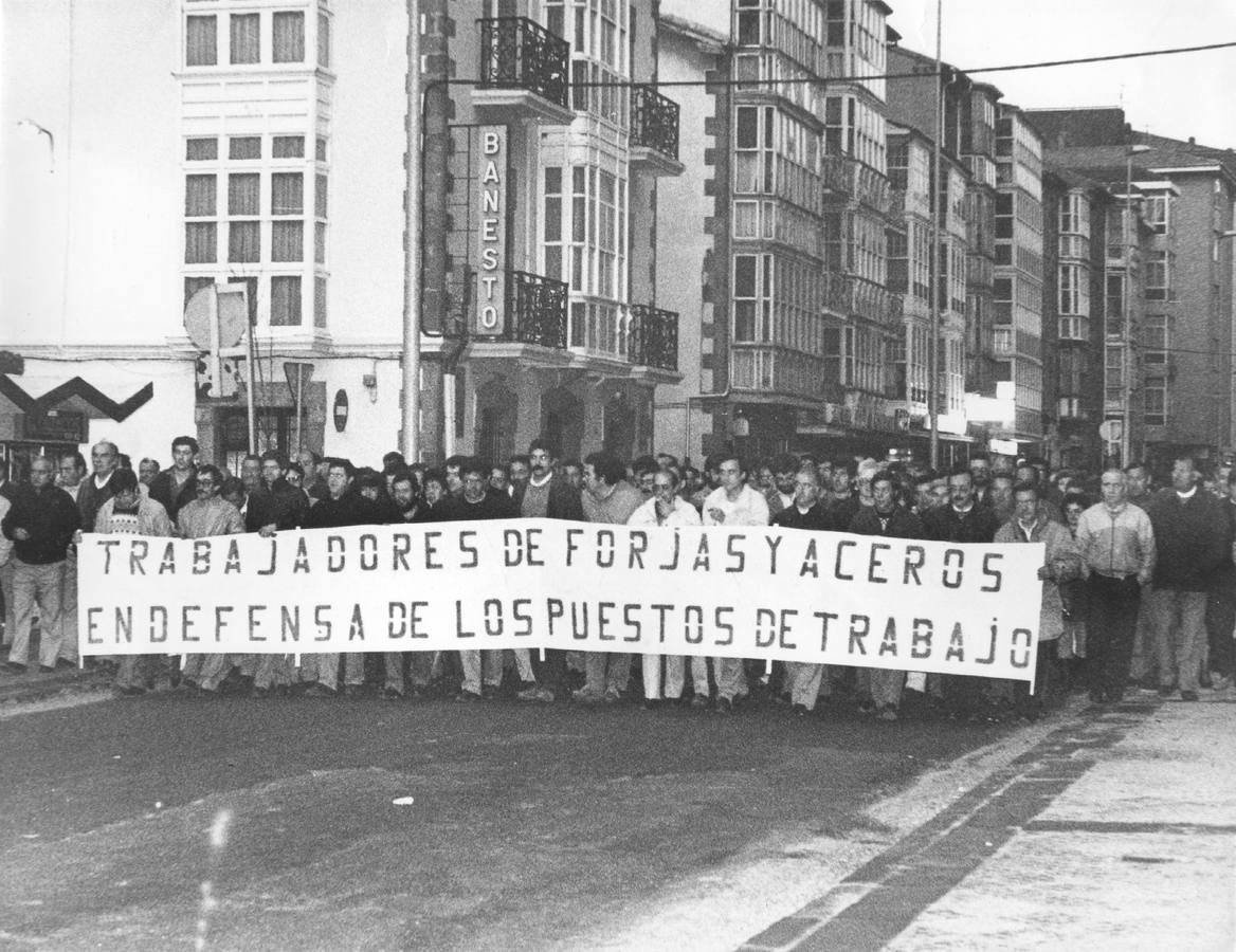 Manifestación en Reinosa de los trabajadores de Forjas.