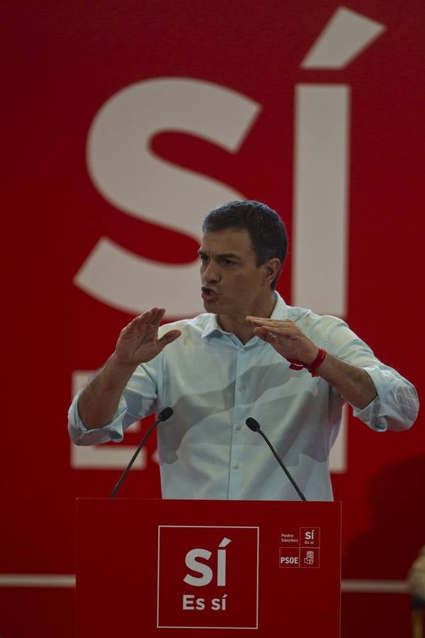 Mitin del PSOE con Pedro Sánchez, en el Paraninfo de la UC