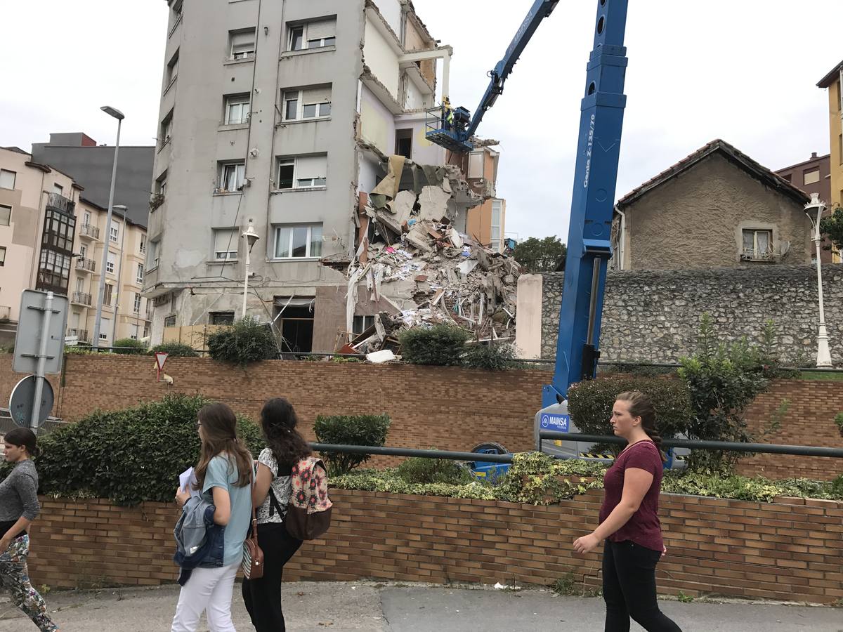 El número 57 de la calle del Sol depués del derrumbe de este martes