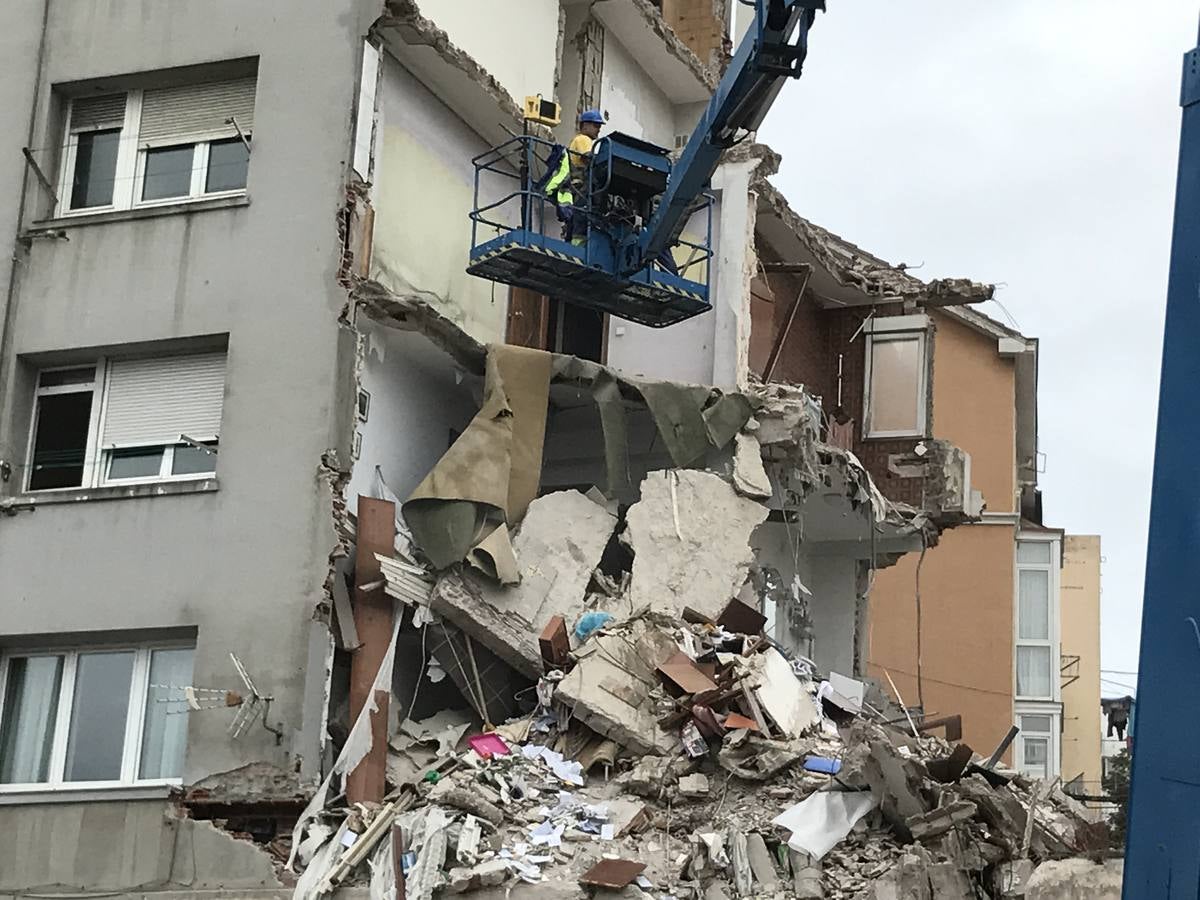 El número 57 de la calle del Sol depués del derrumbe de este martes