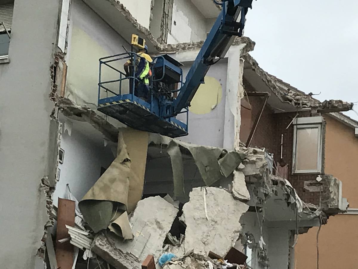 El número 57 de la calle del Sol depués del derrumbe de este martes